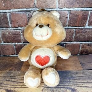 Vintage Care Bears 13" Tender Heart Bear Plush Kenner 1983 Stuffed Animal